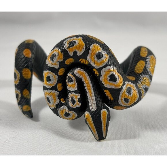 Realistic Coiled Ball Python Figurine Collectible Decor 2.5" Wide - Picture 2 of 4